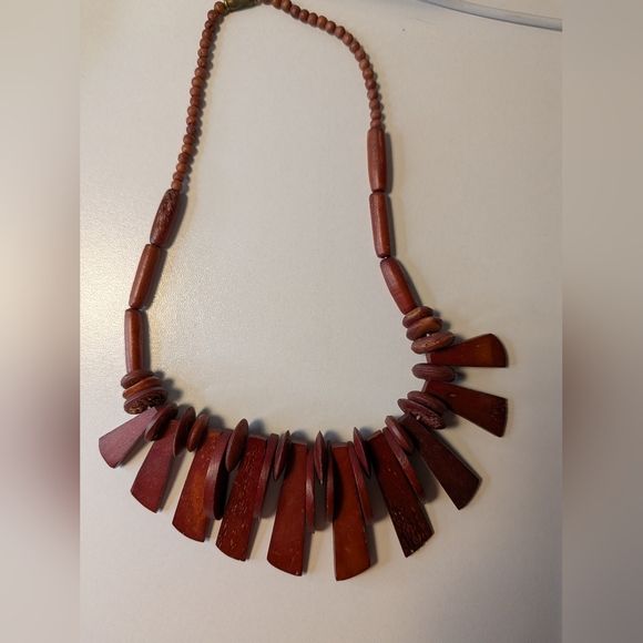 Funky Vintage Wooden Necklace - Picture 1 of 5